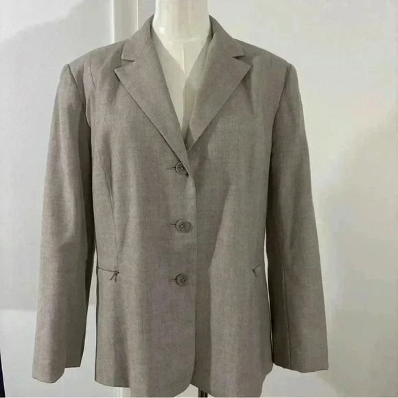 Willi Smith 100% Wool Women’s Beige Blazer Made in Russia Size 12 - Picture 1 of 8